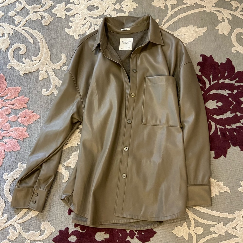 Abercrombie oversized leather shirt